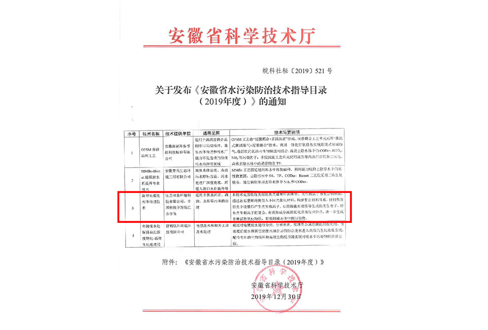 安徽省科学技术厅水传染防治技术领导目录